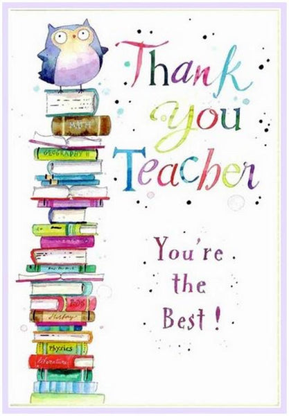 Thank You Card - Thank You Teacher - Clever Owl