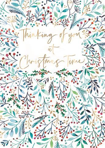 Christmas Card - Thinking of you - Winter Foliage