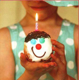Children's Birthday card - Smiley Dough Nut