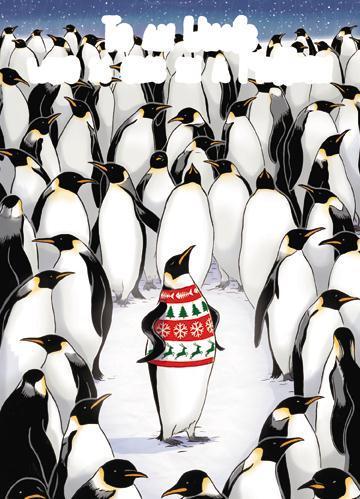 Christmas Card - Uncle - Penguin In A Jumper