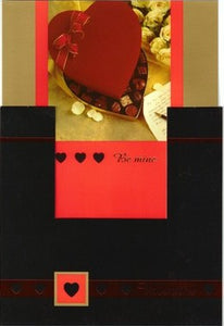 Carte Saint Valentin - Boîte de chocolats en forme de coeur
