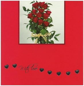 Tarjeta De San Valentín - Ramo De San Valentín Atado De Rosas Rojas