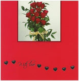 Valentine Card - Valentine Tied Bouquet Of Red Roses