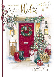 Christmas Card - Wife - Front Door At Christmas