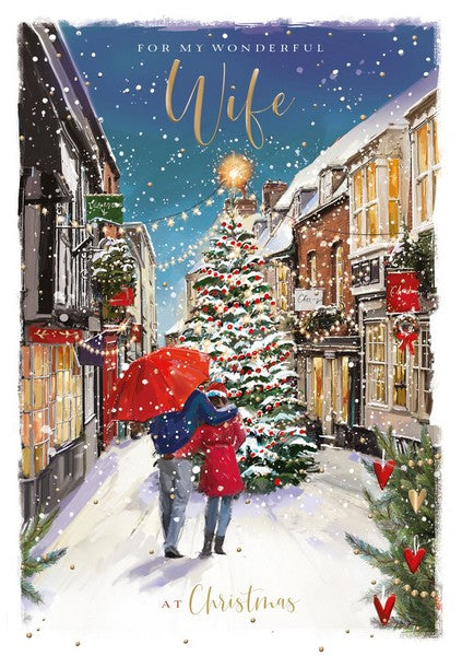 Christmas Card - Wife - Romantic Winter Walk