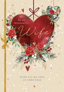 Christmas Card - Wife - Christmas Heart