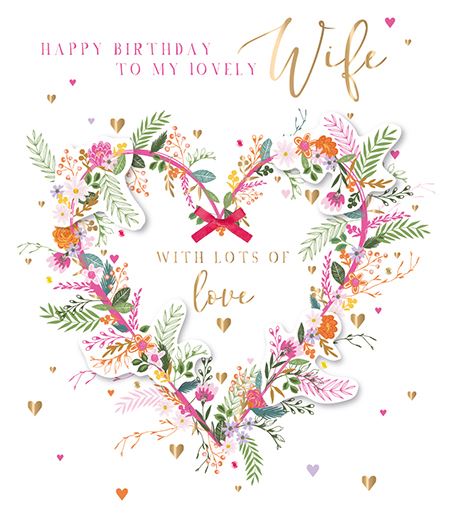 Wife Birthday - Floral Heart
