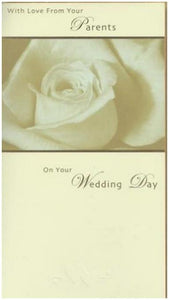 Wedding Card - From Your Parents White Rose
