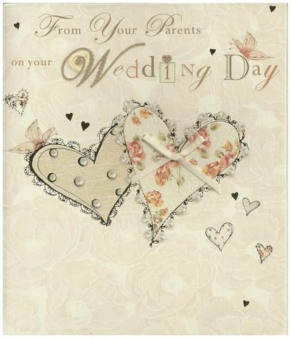 Wedding Card - From Your Parents Entwined Hearts