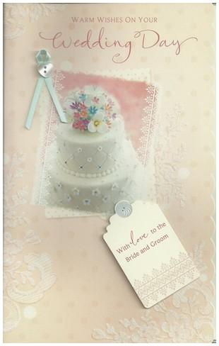 Wedding Card - Wedding Cake Spring Flowers Icing Decoration