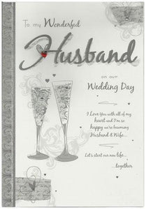 Wedding Card - Husband Champagne Flutes
