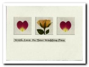 Wedding Card - Heart Petals and Yellow Rose
