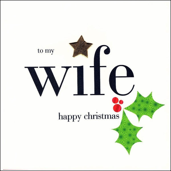 Christmas Card - Wife - Holly