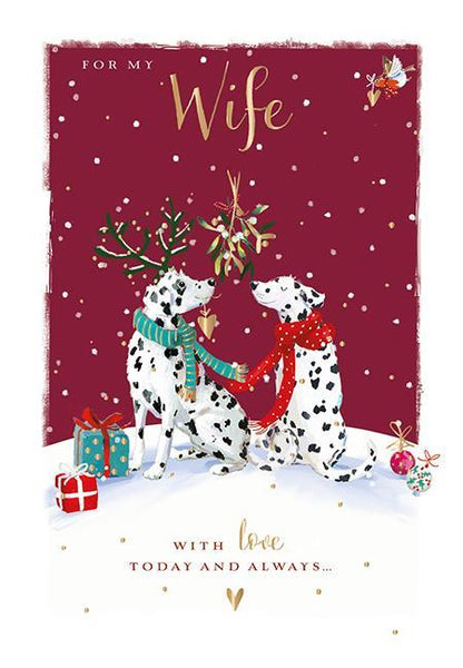 Christmas Card - Wife - Under The Mistletoe