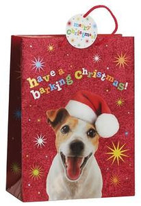 Christmas Gift Bags - Large Dog in Santa Hat