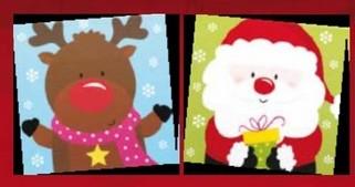 Christmas Cards - 10 Christmas Cards - Santa and Rudolph