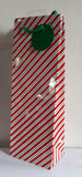 Bolsas de regalo - Paquete de 3 bolsas para botellas - 1 de cada raya diagonal, oro mate y plata mate