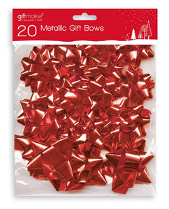 Bow Bag - 20 Assorted Size Gift Bows - Red