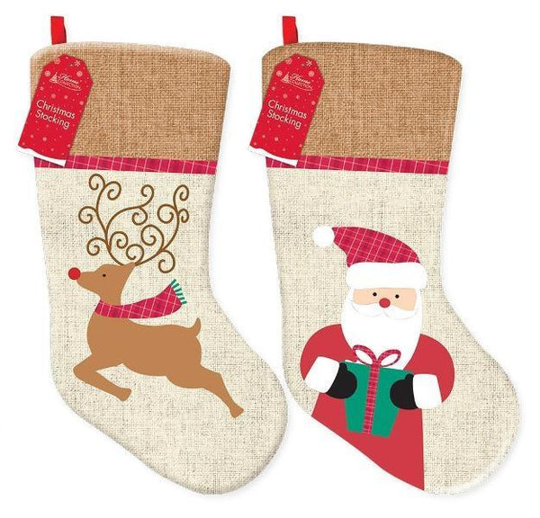 Christmas Gift Stocking - Reindeer or Santa (XT027)