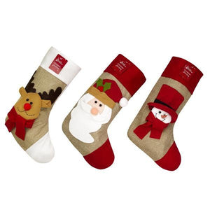 Christmas Gift Stocking - Reindeer, Santa Or Snowman (XT029)