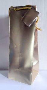 Gift Bag - Bottle Bag - Satin Gold