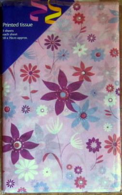 Tissue Pack - 3 Sheets Pink Floral