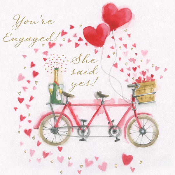 Engagement Card - Romantic Bike For Two
