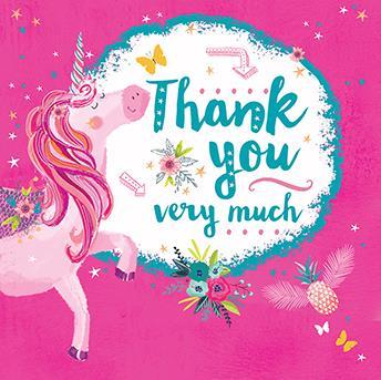 Thank You Card - Happy Unicorn