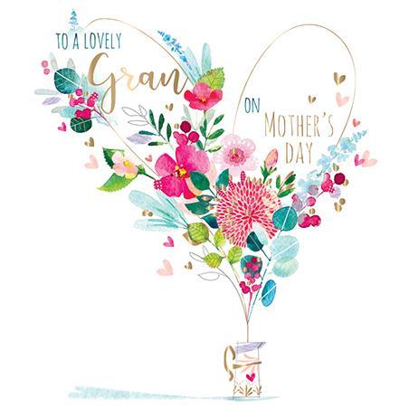Mother's Day Card - Gran - Floral Jug